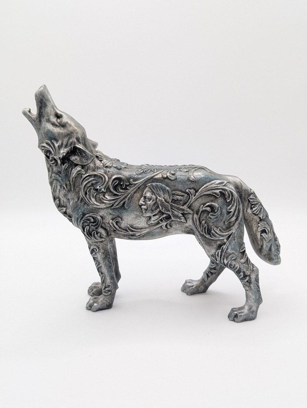 Vintage Silver Wolf Rare Call Of The Wolf Native American 2005 Westland